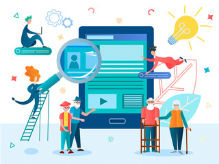 Filling out the questionnaire online using gadgets by retirees