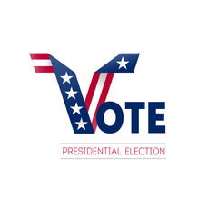 Voting in USA. Design template of poster, flyer or sticker for Political election campaign. Banner design for presidential election day in US.