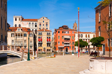 view of the non-tourist canal of Venice.