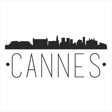 Cannes France. City Skyline. Silhouette City. Design Vector. Famous Monuments.