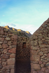 Pisac Archaeological park, Peru. Inca ruins and agriculture terraces