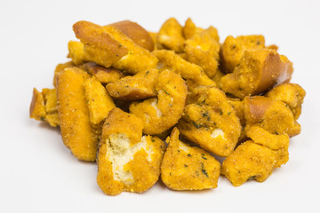 pretzel pieces seasoned with jalapeno chili pepper