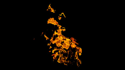Fire flames on black background. fire on black background isolated. fire patterns