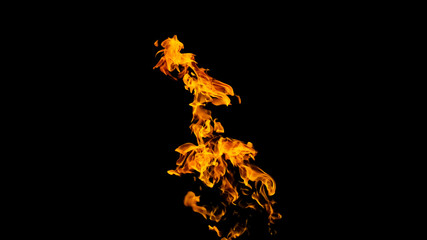 Fire flames on black background. fire on black background isolated. fire patterns