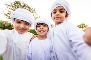 Group of middle eastern kids in Dubai