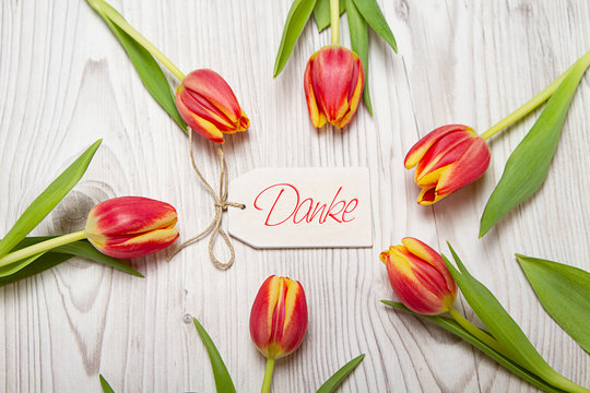 Tulpen mit Anh&auml;nger Danke