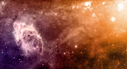 Space cosmic background of supernova nebula and stars