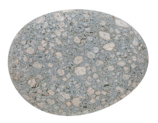 Grey round ball stone pebbles, isolated on white background