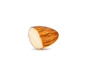 Almond isolated on white background with clipping path