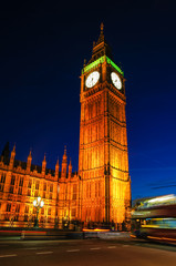 Fototapeta na wymiar Big Ben and Houses of Parliament at dusk, London England United Kingdom UK