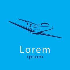 Plane Logo Abstract Lines Design. Creative vector icon. Vector illustration