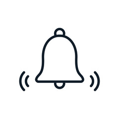 Bell icon vector logo template flat style