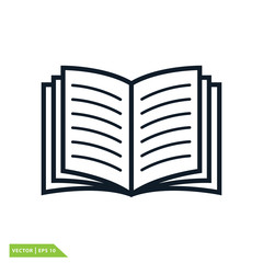 Book icon vector logo template flat style