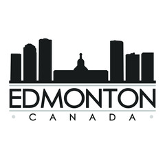 Edmonton Canada Skyline Silhouette Design City Vector Art. - obrazy, fototapety, plakaty
