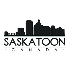 Fototapeta premium Saskatoon Canada Skyline Silhouette Design City Vector Art.