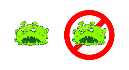 Virus in cartoon style vector image