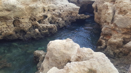 portugal, algarve, sonne, felsküste, naturpool, spätsommer