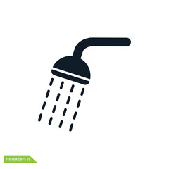 Shower icon vector logo template