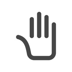 Stop hand Icon in outline style isolated on white background. Stop symbol for your web site design, logo, app, UI. Vector illustration, EPS10.