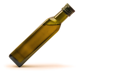 Glass bottle of olive oil isolated. Template (mock up) for product design