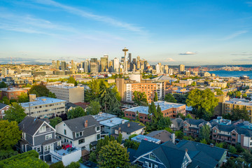 Aerial photo of the Seattle from Queen Anne