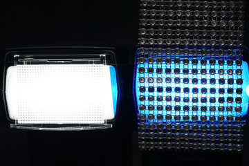 Graphic elements photographed in the studio with flash light