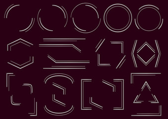 シンプル フレーム 枠 セット シルバー