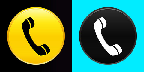 Phone icon flat exclusive button set