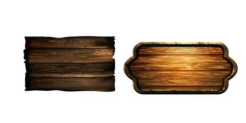 Vector realistic illustration of wooden signboard