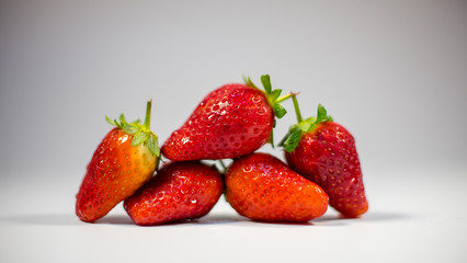strawberries close-up on a white background