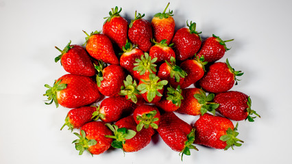 strawberries close-up on a white background