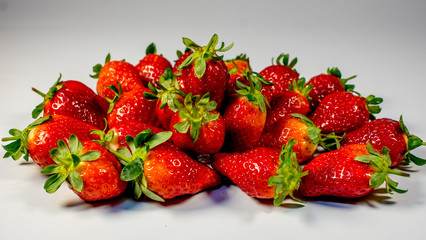 strawberries close-up on a white background