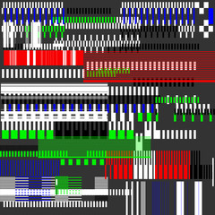 Computer screen error. Video game glitch. Isolated on a gray background.