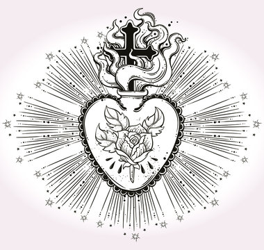 Sacred Heart Tattoo Images – Browse 1,996 Stock Photos, Vectors, and Video  | Adobe Stock