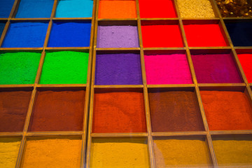Colorful background made of powdered paint