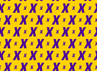Letter X Modern Vector seamless pattern.