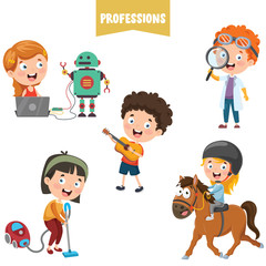 Cartoon Characters Of Different Professions