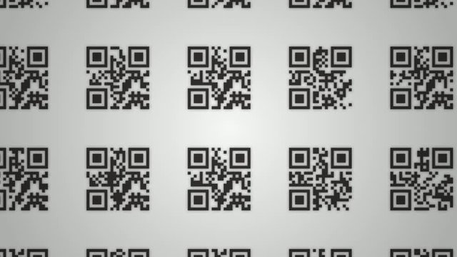 QR Code Technology Icons Background Loop/ 4k animation of an abstract technology background with qr code icons switching in seamless loop mode