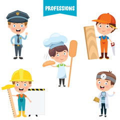 Cartoon Characters Of Different Professions