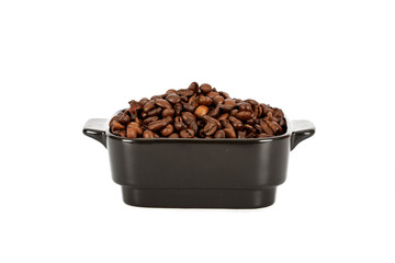 Coffee beans isolated on white background, clipping path, full depth of field.