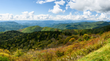 Naklejka premium Autumn in the Appalachian Mountains Viewed Along the Blue Ridge Parkway