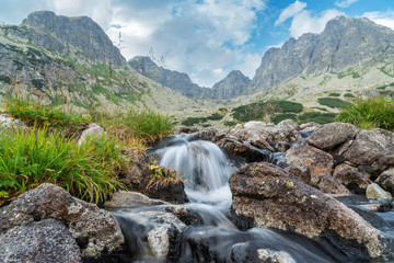 stream flowing in the mountains