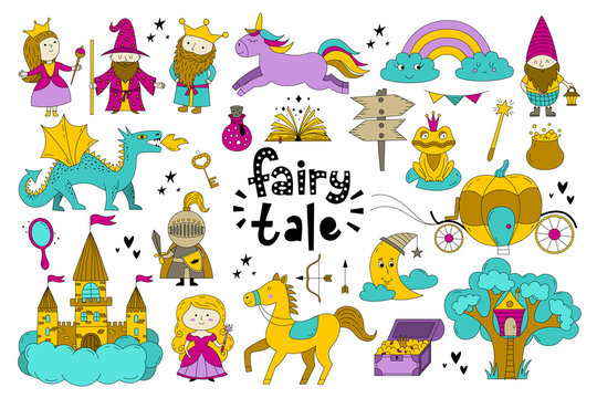 Set Of Fairy Tale Objects Collection.