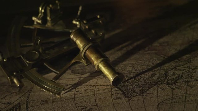 sextant hourglass old map