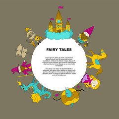 Fototapeta premium Fairy tale greeting card.
