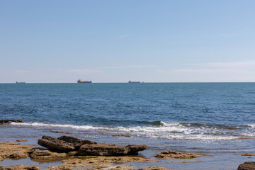 Panoramic view of Ligurian sea from Terrazza Mascagni