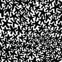 Abstract hand drawn seamless pattern with black corals. 