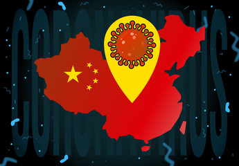 Chinese cov virus outbreak flat banner template