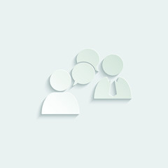 paper chat people - vector icon businessman icon