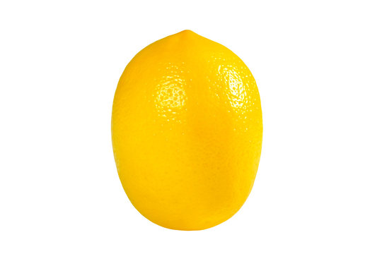 Fresh ripe lemon isolated on a white background. Close-up.